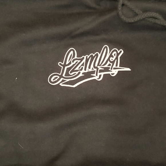 LZMfg YouTubers Merchandising Ladies Hoodie Size L Black Pink Spell Out Fleece - Picture 2 of 4